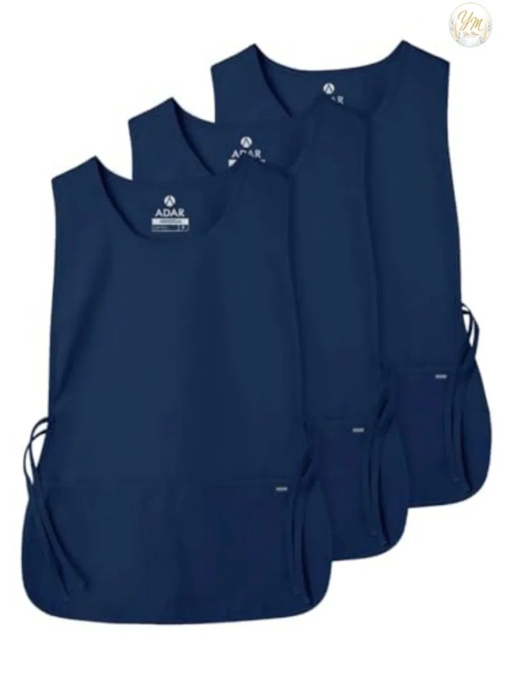3 Pack Unisex Cobbler Apron with Pockets Poplin Fabric Adjustable Ties